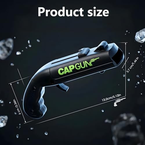 Black Cap Gun Bottle Opener - Fun Novelty Gadget for Parties