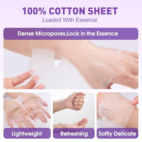 KONEUK 24 Pack Face Masks Set - Hydrating, Soothing Skincare with 12 Types - B-24 Pack