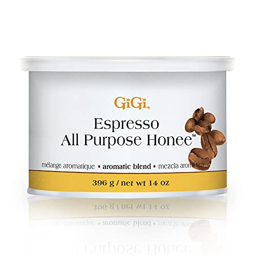 GIGI Espresso All Purpose Honee Soft Wax 14 oz for Face & Body Hair Removal - Antioxidant Infused