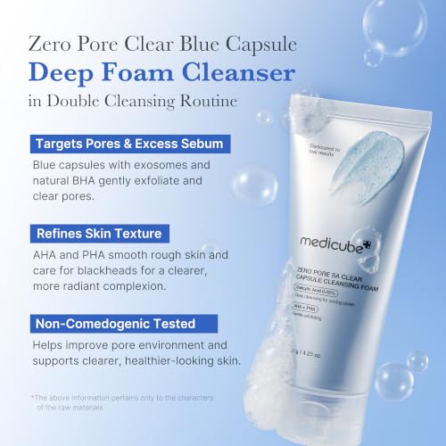 medicube Zero Capsule Foam Cleanser 4.23 Fl Oz – Pore Care, Capsule Foaming Facial Cleanser