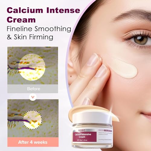 Calcium Daily Skincare Bundle with Calcium Volume Multi Balm Stick, Cream, Serum & Eye Patches for Hydrating, Firming,Smoothing,Collagen Boost & Pore Skin Care,Gift & Travel Essentials for Women Girl