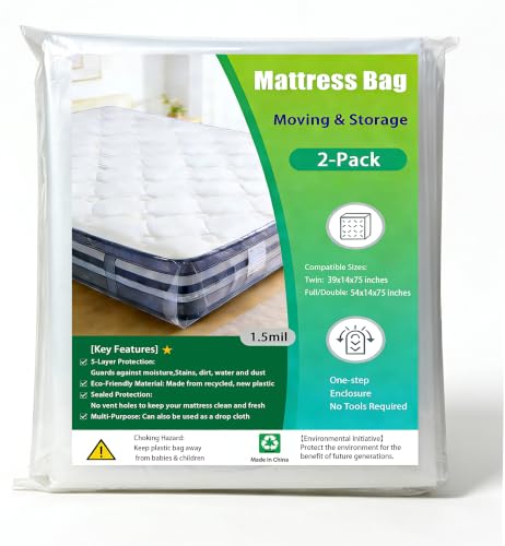 Waterproof Mattress Storage Bags for Twin & Full Size - 2 Pack
