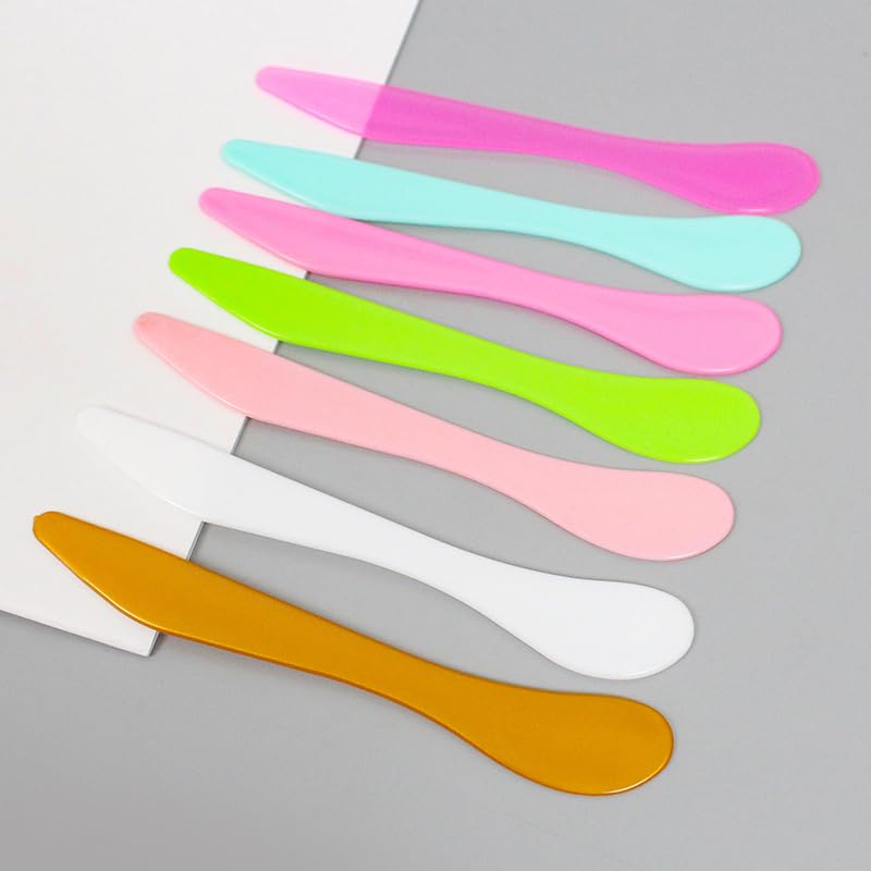 50 Pack Plastic Cosmetic Spatulas for Skincare and Makeup Application - Multi-Color