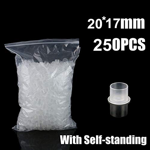 VOBRAMY Extra Large Tattoo Ink Caps 250Pcs White Disposable Microblading Ink Cups