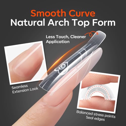 Modelones Almond Oval Dual Nail Forms - 120pcs, No Base Gel Needed