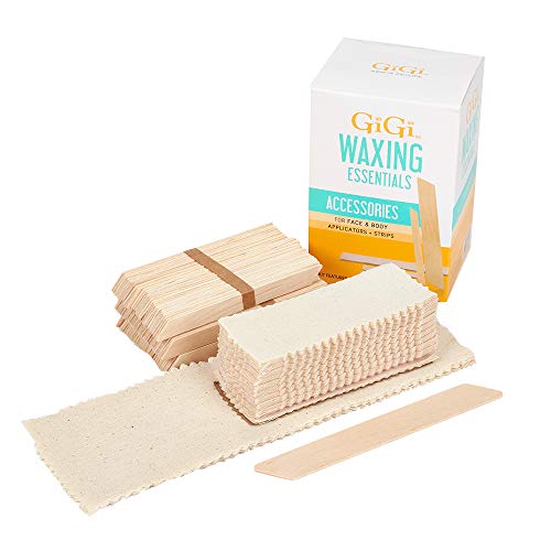 GIGI Wax Essentials Kit - Applicators & Muslin Strips for Face & Body Hair Removal