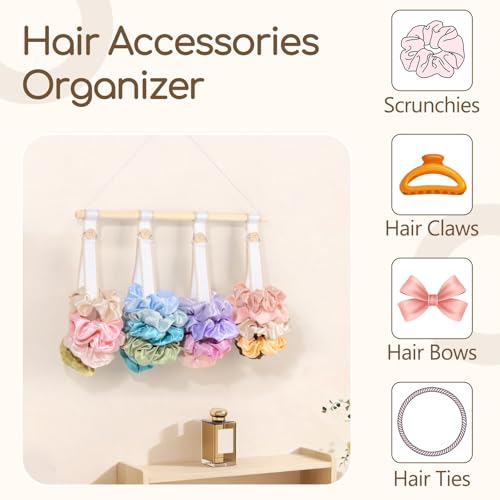 Oaoleer Scrunchies Holder Organizer - Wall Hanger for Hair Accessories