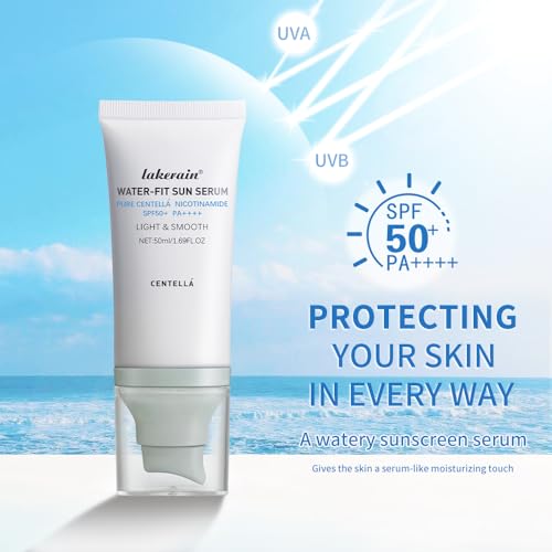 COLOROCK Centella SPF 50 Water-Fit Sunscreen Serum 1.69 Fl Oz - Long-Lasting Face Protection