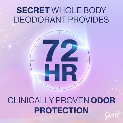 Secret Whole Body Deodorant Stick - Aluminum Free, 72 Hour Odor Protection, Naturally Derived Formula, 2.4 oz