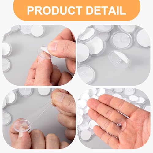100 Pack Self-Adhesive Ceiling Hooks - Clear Plastic Wall Hangers