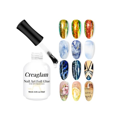 Creaglam 15ML Nail Foil Glue Gel for Art Stickers & Transfers