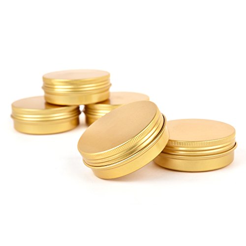 LIYAR 2oz Aluminum Tin Containers - 14 Pack Screw Top Storage Jars