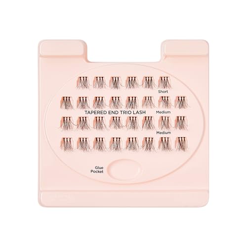 KISS Looks So Natural Medium Cluster Lashes Pack of 30 - Short & Medium Length, Reusable, Easy to Apply