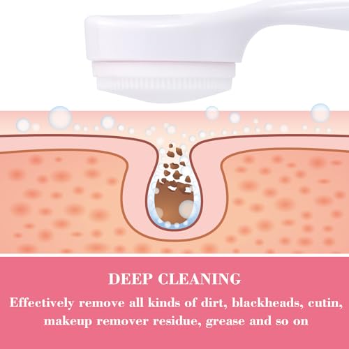 HINZIC 2-Pack White Silicone Facial Cleansing Brush for Deep Pore Cleaning