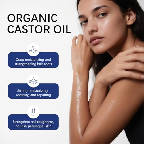 Organic Castor Oil with Rose Quartz Roller Ball - 1.7oz Moisturizer
