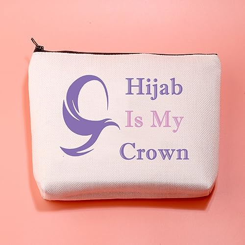 Hijab Is My Crown Cosmetic Bag - Islamic Themed Makeup Organizer Pouch