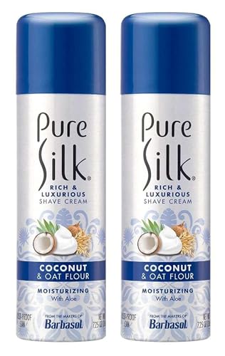 Pure Silk Coconut & Oat Shave Cream, 7.25oz (Pack of 2)