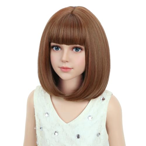 Short Dark Orange Bob Wig - Heat Resistant Synthetic Cosplay Hair