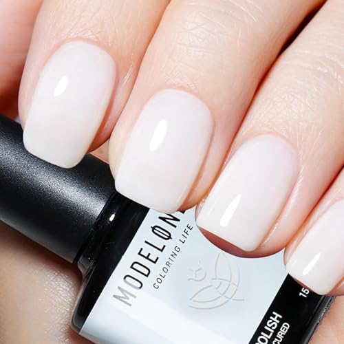 Modelones Milky White Gel Nail Polish - 15ml Translucent Jelly