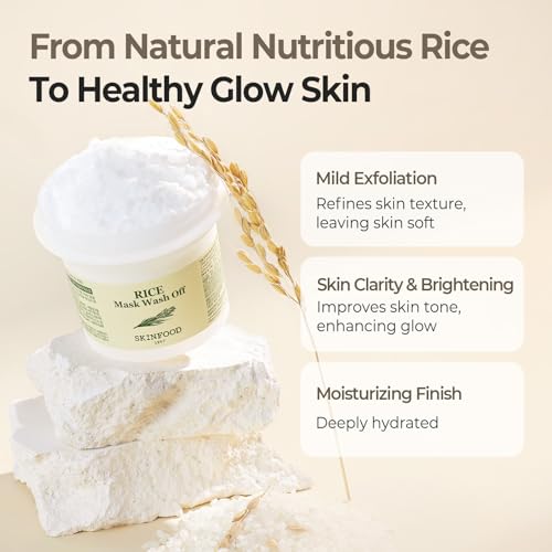 SKINFOOD Rice Mask Wash Off 3.5oz - Exfoliating & Soothing