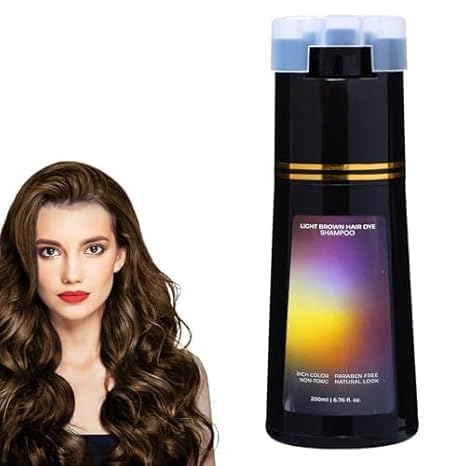 Instant Hair Color Shampoo - Herbal Formula for Gray Coverage | At-Home Hair Care for Men & Women (Black)