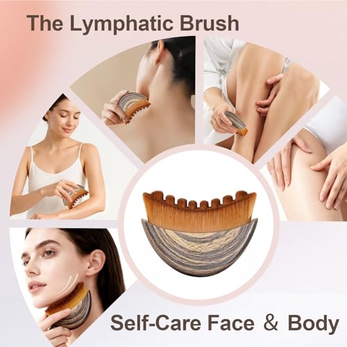 Yqzjjjust Lymphatic Contour Face Brush Set - Hypoallergenic Cleansing Tool