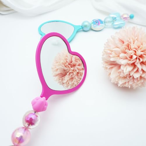 10 Pack Beadable Heart Handheld Mirrors - DIY Personalized Travel Mirrors
