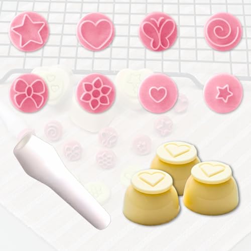 9-Piece Cookie and Pastry Stamp Set - Star, Heart, Butterfly Designs