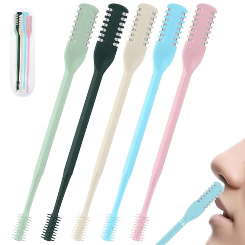 5Pcs 2-in-1 Nose Hair Trimmer for Men Women: 2026 New Portable Double Sided 360¡Æ Rotating Nasal Hair Cutter for Women Home Travel (Multicolor)