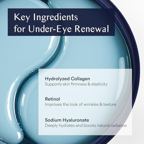 Under Eye Patches for Dark Circles - 30 Pairs Gel Masks with Collagen & Retinol