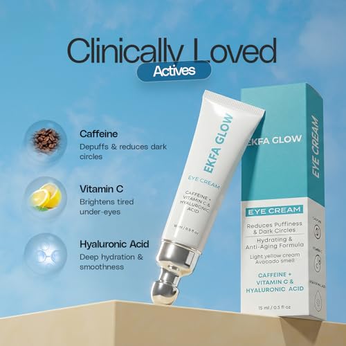 Ekfa Glow Caffeine Eye Cream for Dark Circles, Puffiness & Fine Lines