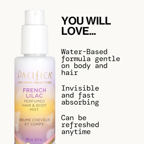 Pacifica French Lilac Hair & Body Mist – Vegan Floral Fragrance Spray