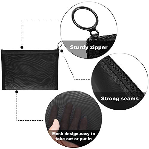 Boao Black 6 Mesh Zipper Travel Pouches Set