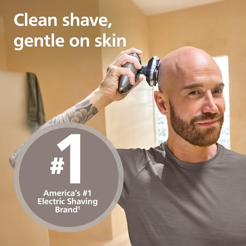 Philips Norelco Head Shaver Pro 9000 Series - Electric Shaver for Men and Women, 360¡Æ Flexing Head & ComfortCut Blades for Clean Shave, Gentle on Skin, Model HS9980/40