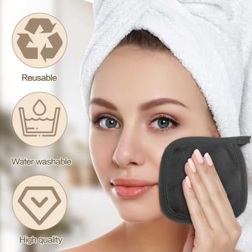 Puomue 12-Pack Microfiber Makeup Remover Cloths - Soft & Reusable