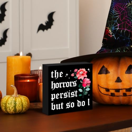 Gothic Wooden Box Sign - Unwelcome Home Decor 5x5 Inches