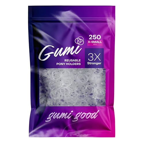 Gumi Good Clear Hair Elastics 1/2" - Snag-Free & Strong Hold