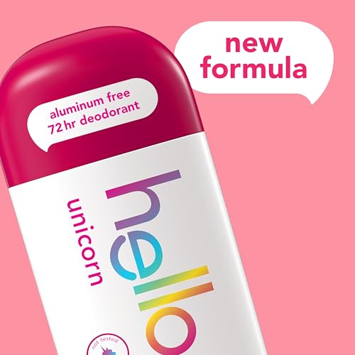 hello Unicorn Aluminum Free Deodorant for Women, Girls, Safe for Kids, Dermatologically tested, Natural Fragrance, 2 Pack
