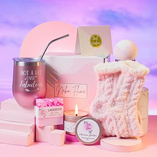 Naha Flume Spa Gift Set for Women - 6-Piece Self-Care Relaxation Basket