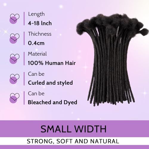 SheaSculpt 8in 10 Strands Human Hair Loc Extensions 0.4cm