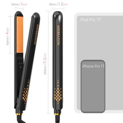 MEIBEAZON 2-in-1 Hair Straightener & Curler - Wet to Dry Ceramic Plates