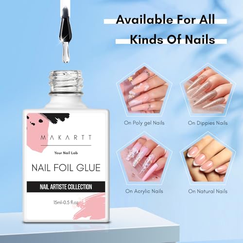 Makartt Nail Foil Glue Transfer Gel for Art Stickers 15ML