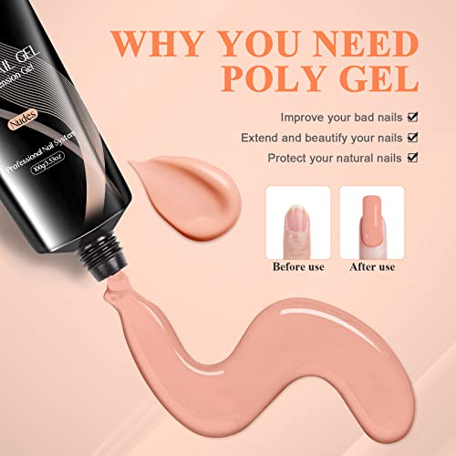 Saviland Hema-Free Poly Nail Gel - 100g Large Capacity Nude Extension