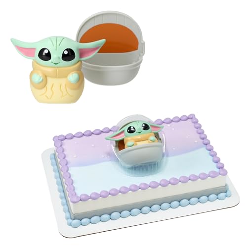 STAR WARS: The Mandalorian Grogu Cake Topper with Hover Pram