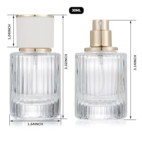 Jxcmeng 50ml & 30ml Refillable Glass Spray Bottles with Fine Mist Atomizer - Travel Perfume & Fragrance Containers, Leak-Proof & Portable