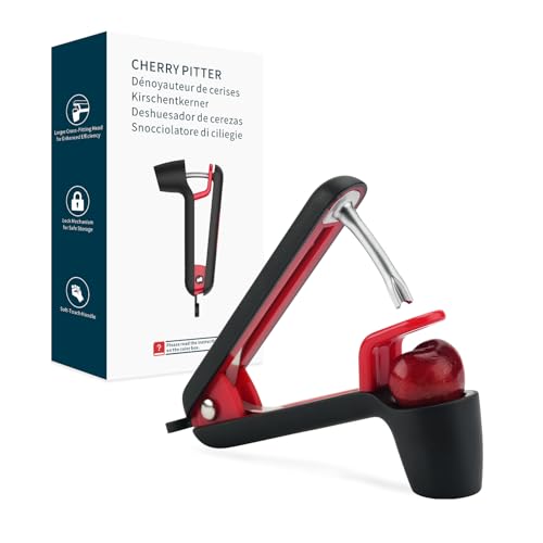 KITCHENDAO Cherry Pitter Tool with Safety Lock & Soft Grip