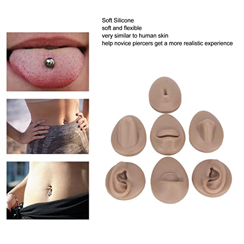 Cryfokt Soft Silicone Body Part Display Set - Dark Skin Color for Piercing Practice