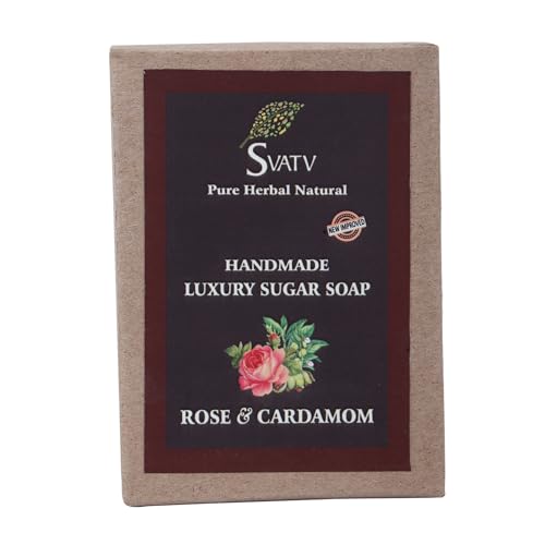 SVATV Rose and Cardamom Natural Bathing Soap Bar - 250g (2 x 125g)
