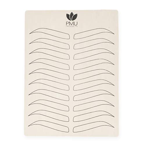PMU PRODUCTS 5 Pack Double-Sided Microblading Practice Skin with Realistic Hairstroke Latex for Eyebrow Tattooing