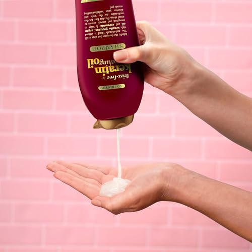 OGX Frizz-Free + Keratin Smoothing Oil Shampoo, 25.4 fl oz